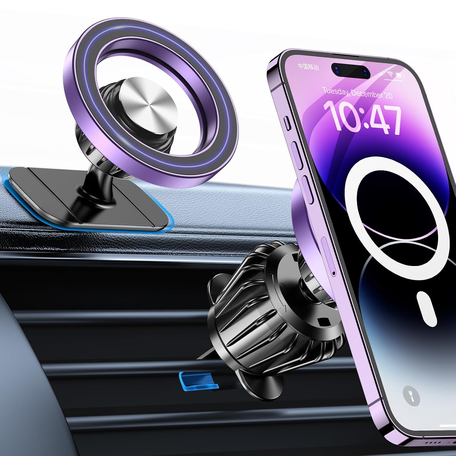 Magnetic Car Phone Holder With Secure Dashboard Mount