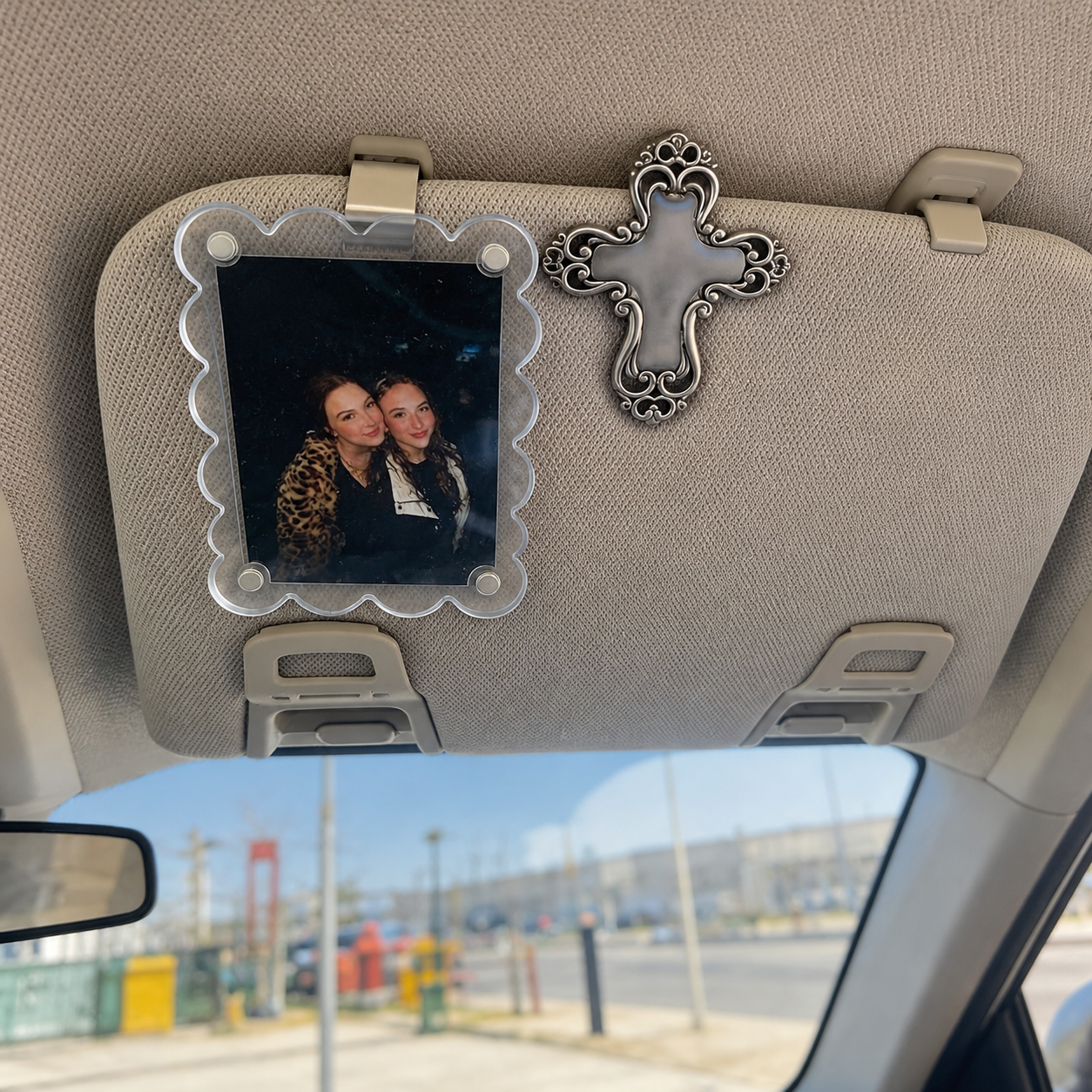 Magnetic Car Sun Visor Photo Frame And Acrylic Fridge Magnet Decor