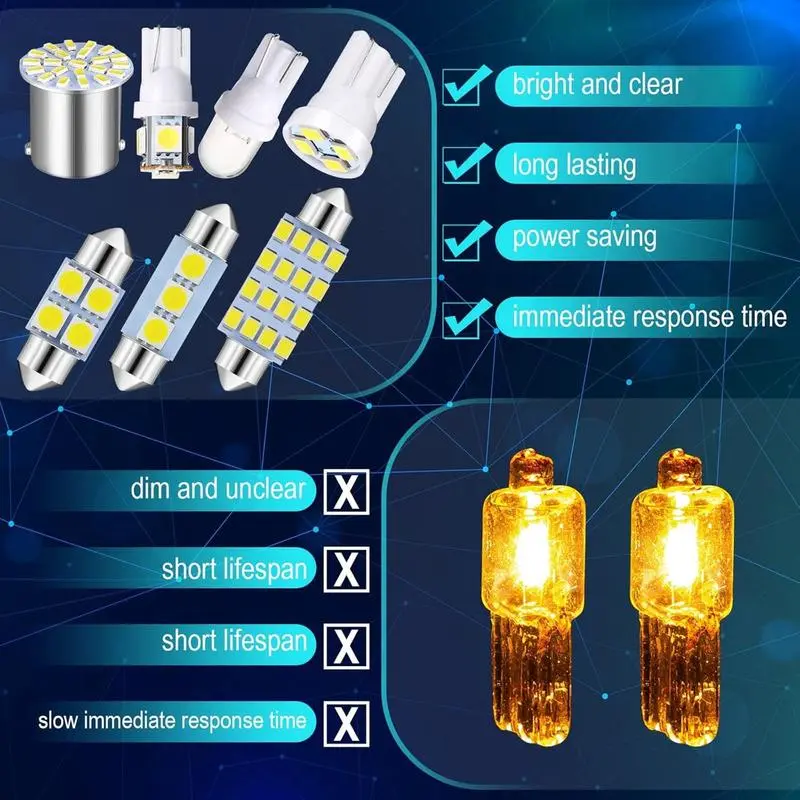 70 Pieces Dome Light LED Car Bulb Kit Set 
