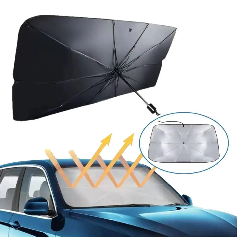 Portable Front Windshield Sun Shade Cover For Car Interior Heat Control