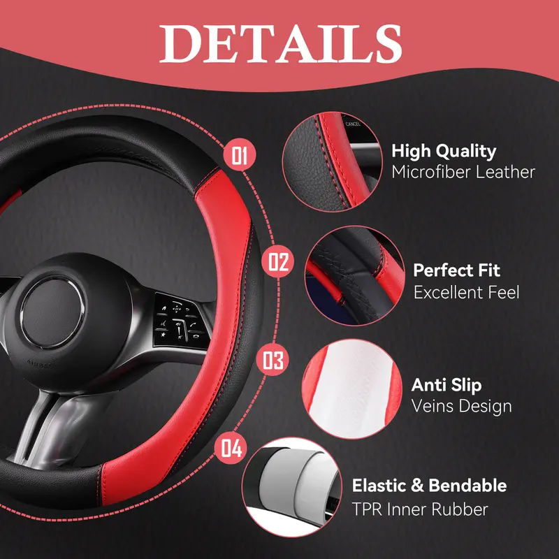 Waterproof Anti Slip Steering Wheel Cover And Floor Mats Universal Fit Set
