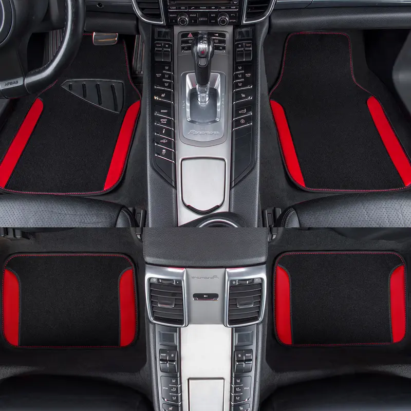 Waterproof Anti Slip Steering Wheel Cover And Floor Mats Universal Fit Set