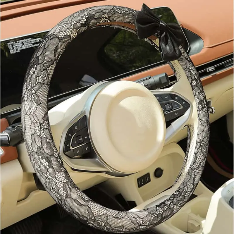 15 Inch Diameter Non Slip Lace Steering Wheel Covers For Cars