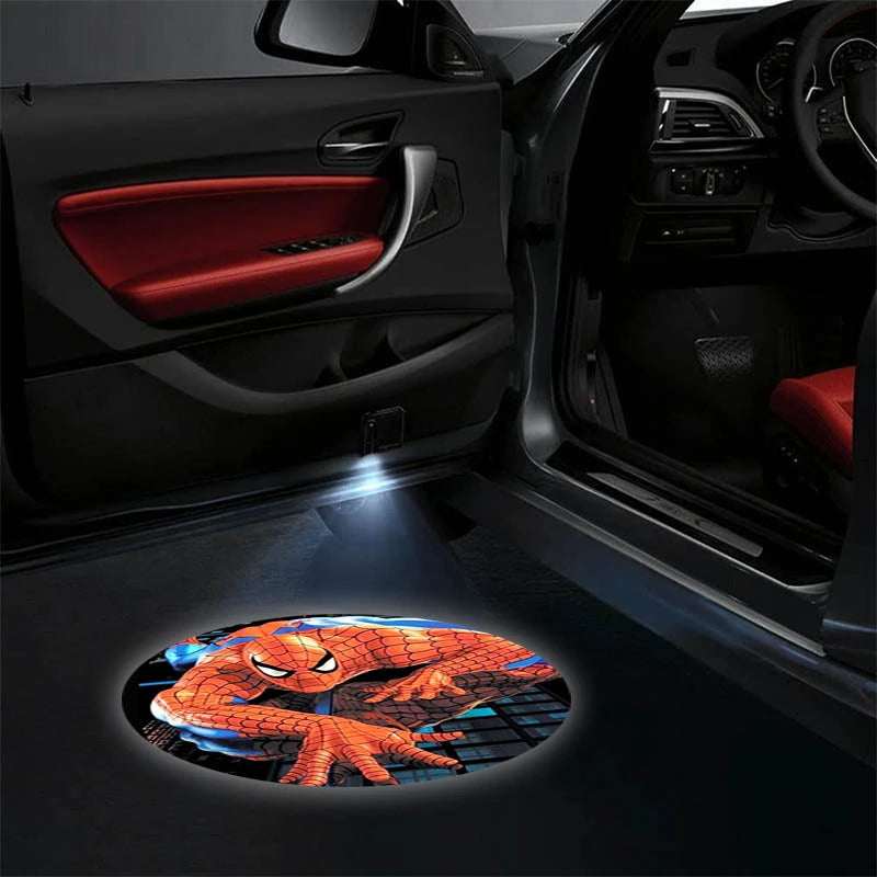 Set Of 2 Spiderman Car Door Lights-Car Door Sills