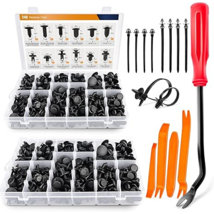 Assorted Auto Retainer Clips And Fastener With Removal Tool Kit-Car Door Sills