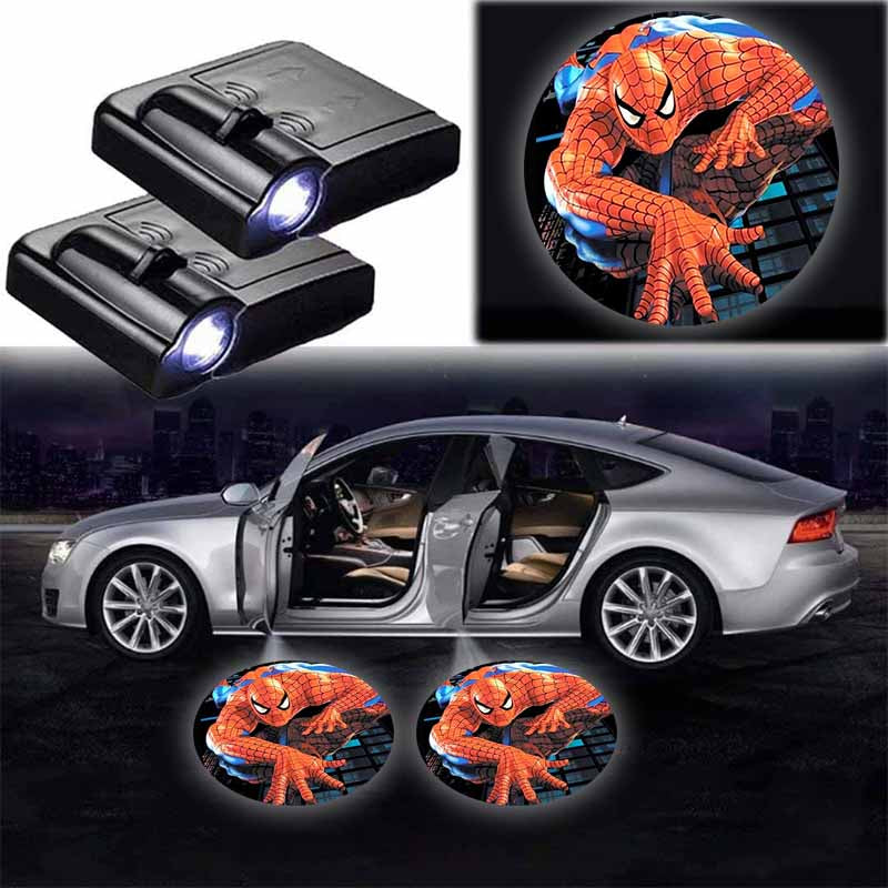 Set Of 2 Spiderman Car Door Lights-Car Door Sills