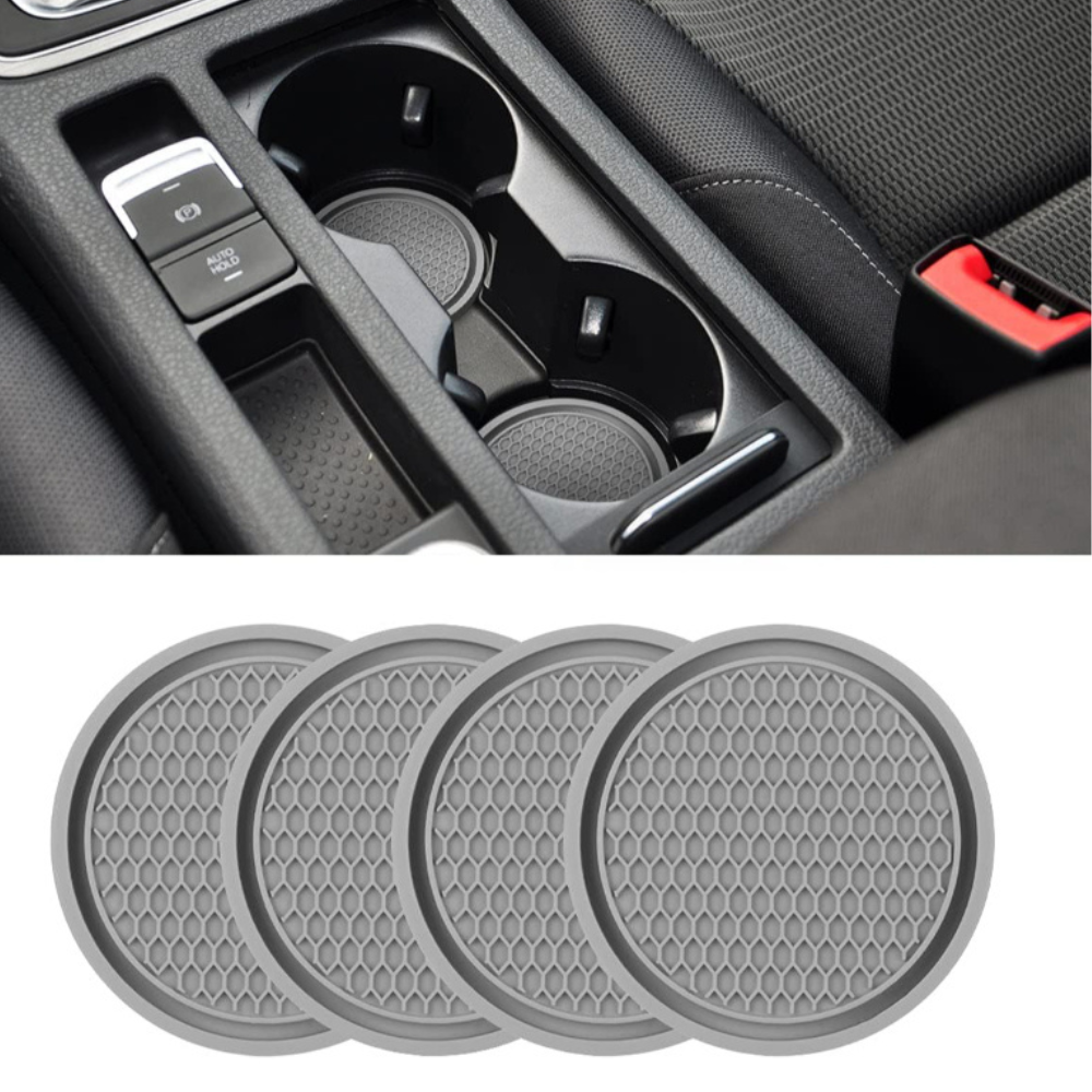 4 Pieces Universal Non Slip Car Cup Holder Coaster Set-Car Door Sills