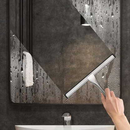 Stainless Steel Shower Squeegee With Hooks For Glass And Tiles-Car Door Sills