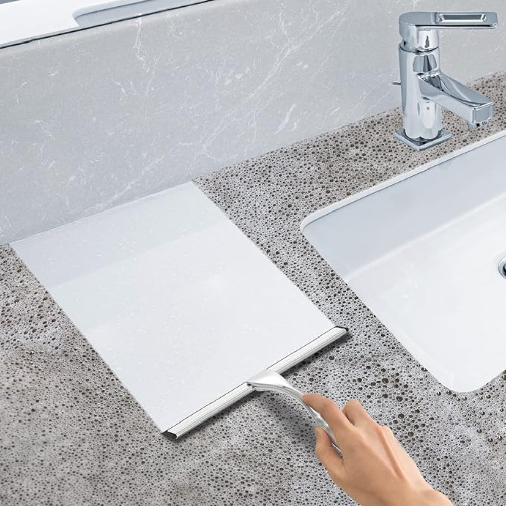 Stainless Steel Shower Squeegee With Hooks For Glass And Tiles-Car Door Sills