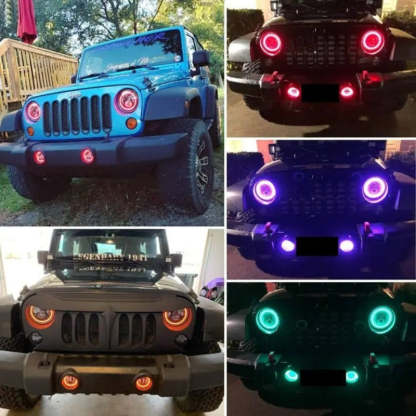 Set Of 2 RGB Headlights For Jeep Wrangler-Car Door Sills