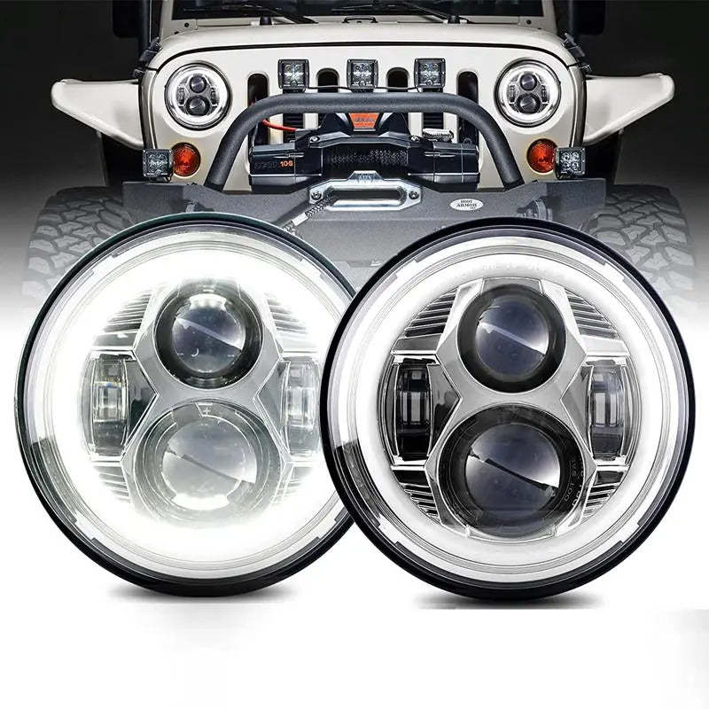 Set Of 2 Halo Headlights For Jeep-Car Door Sills