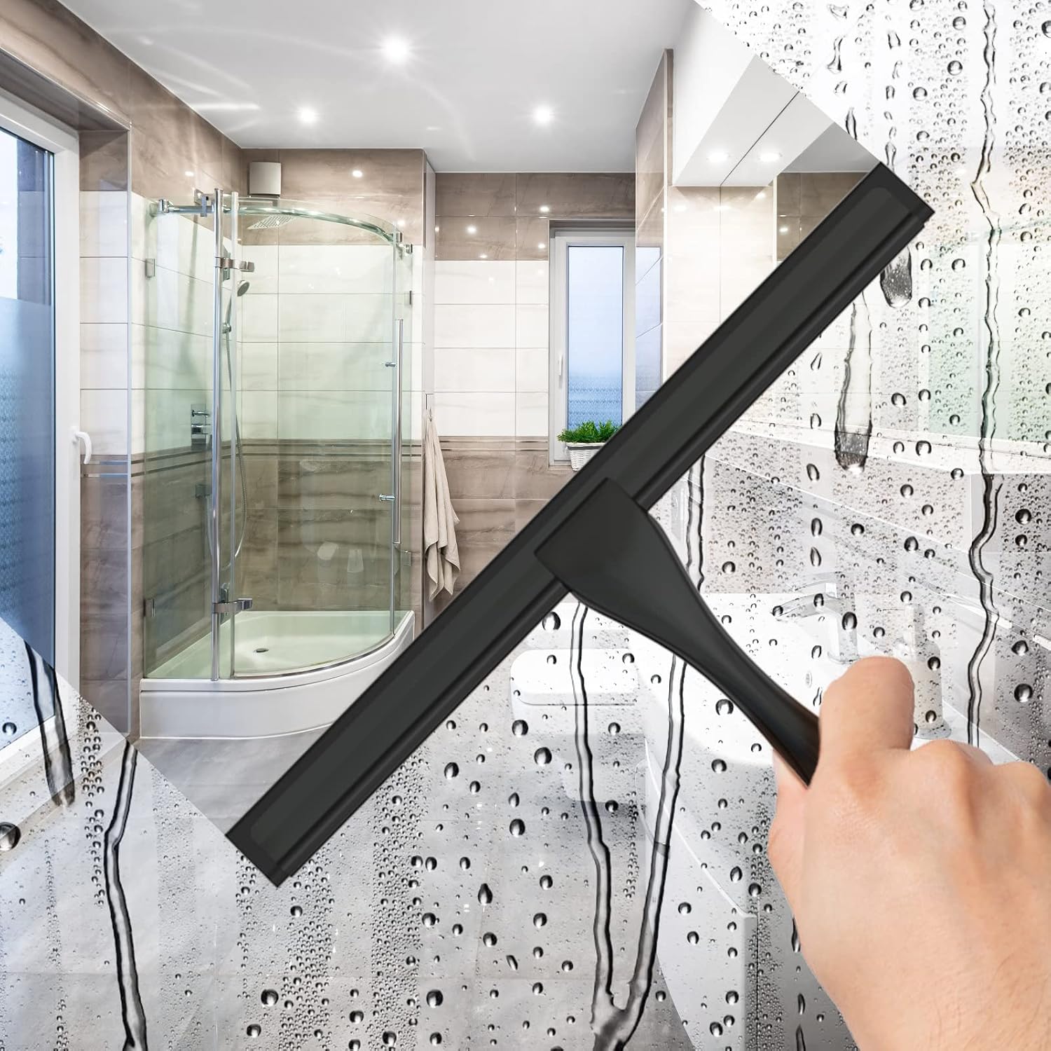 Shower Glass Door Cleaner Tool With 2 Hooks For Car