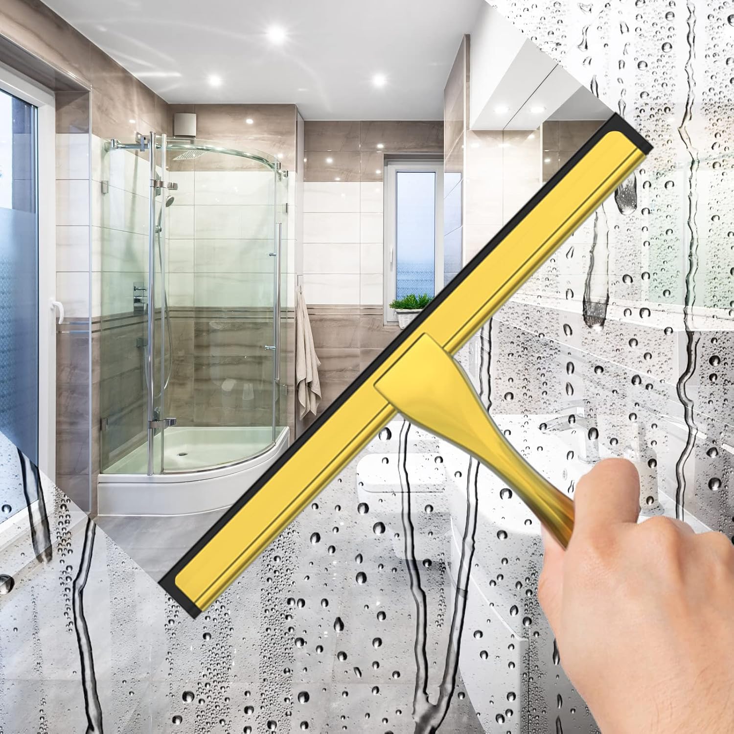 Shower Glass Door Cleaner Tool With 2 Hooks For Car