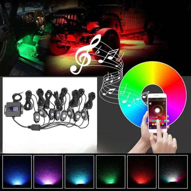 Set Of 8 Neon Lights For Off Road-Car Door Sills