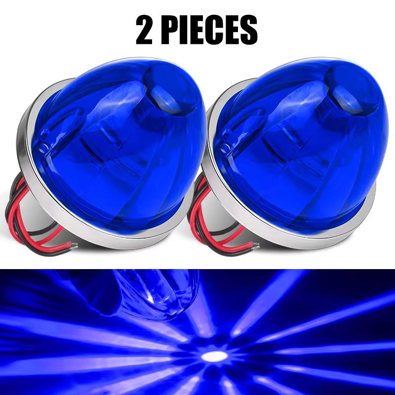 2 Piece LED Watermelon Side Marker Turn Signal Lights Set For Truck Trailer  