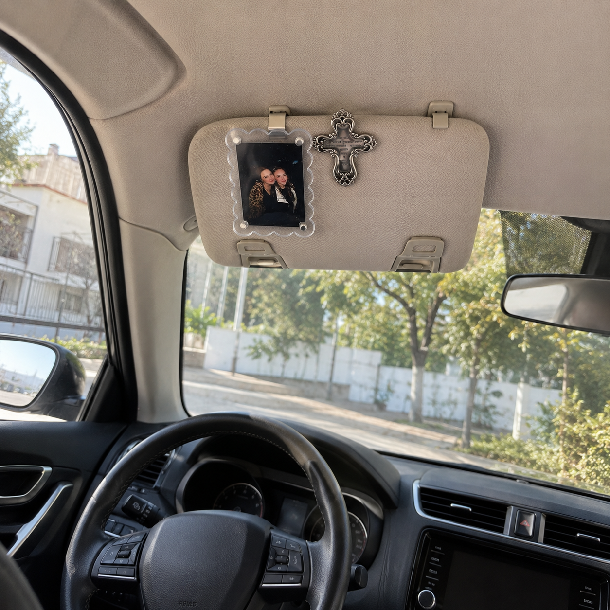 Magnetic Car Sun Visor Photo Frame And Acrylic Fridge Magnet Decor