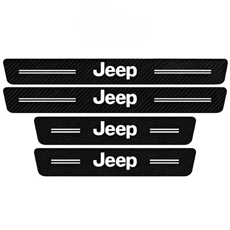 4 Pack Door Sill Protector With Carbon Film Anti Scratch-Car Door Sills