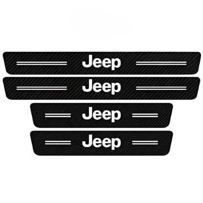 4 Pack Door Sill Protector With Carbon Film Anti Scratch-Car Door Sills