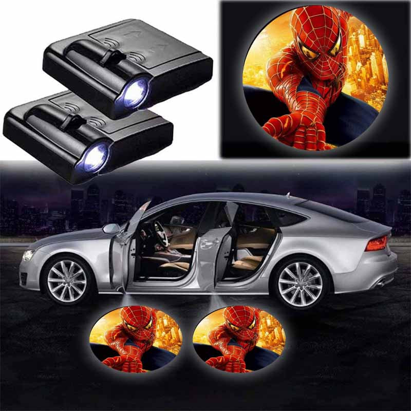 Set Of 2 LED Spiderman Car Lights-Car Door Sills