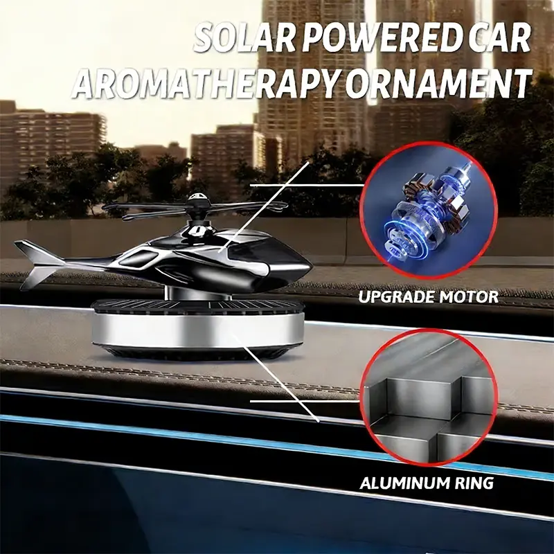 Car Air Freshener - Solar-Powered Car Decor, Helicopter Shaped Car Air Fresheners, Car Fragrance Decoration, Suitable for RVs, SUVs, Small Cars, Trucks, Valentine's Day Gift, Creative Car Accessories