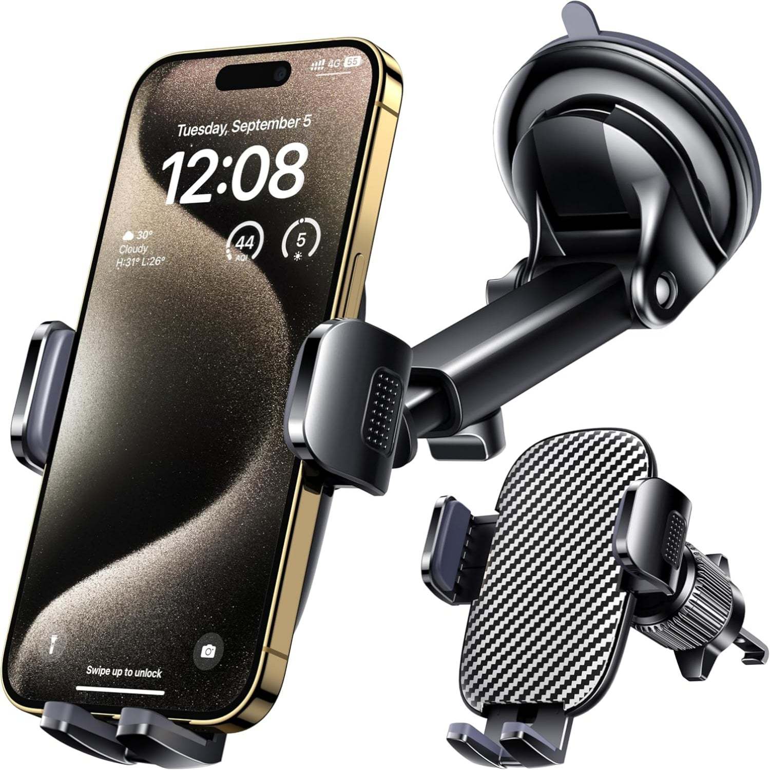 Adjustable Phone Mount Holder With Windshield Compatibility-Car Door Sills