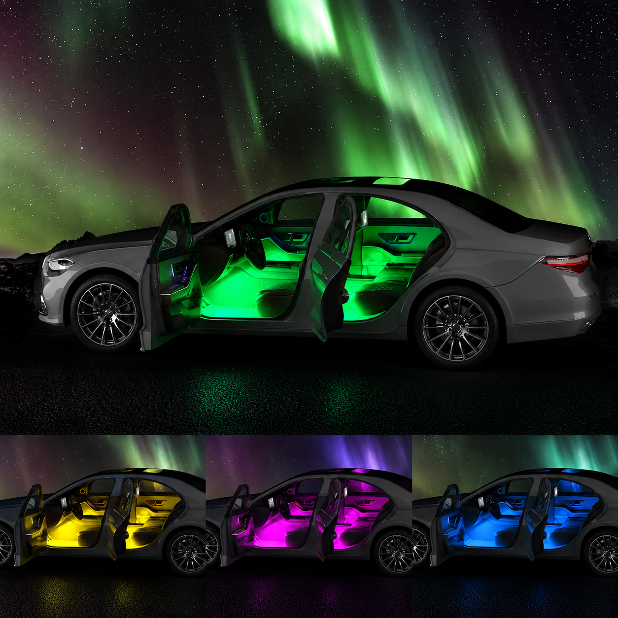 Smart RGB LED Car Interior Light Bar With App Music Control