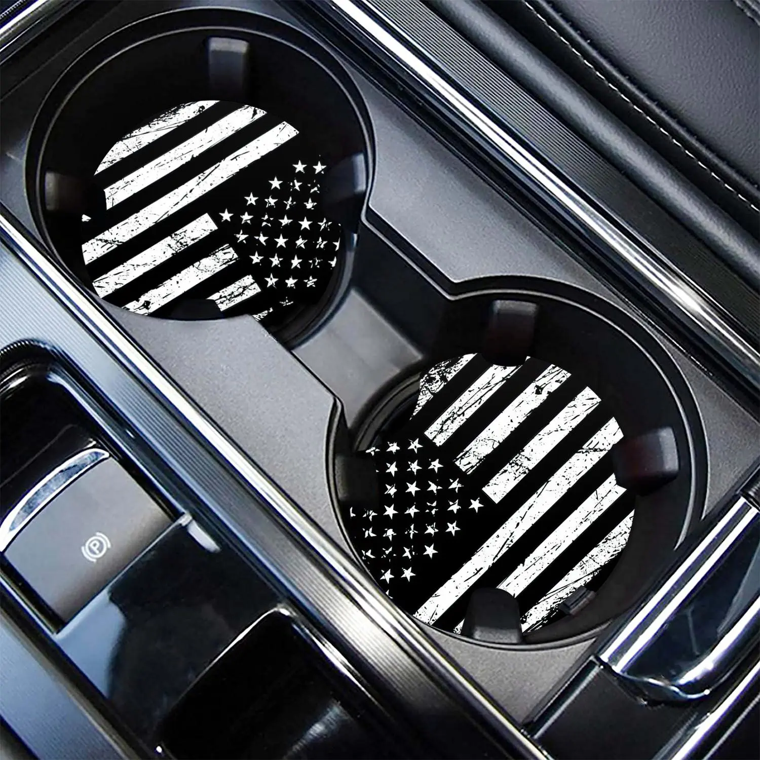 American Flag Pattern Pack Of 2 Car Cup Coaster