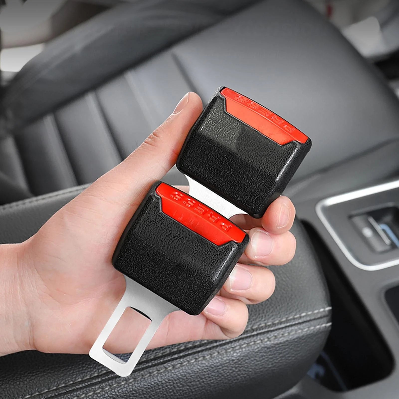 2 Piece Car Safety Seat Belt Clip Extender Buckle Plug Set