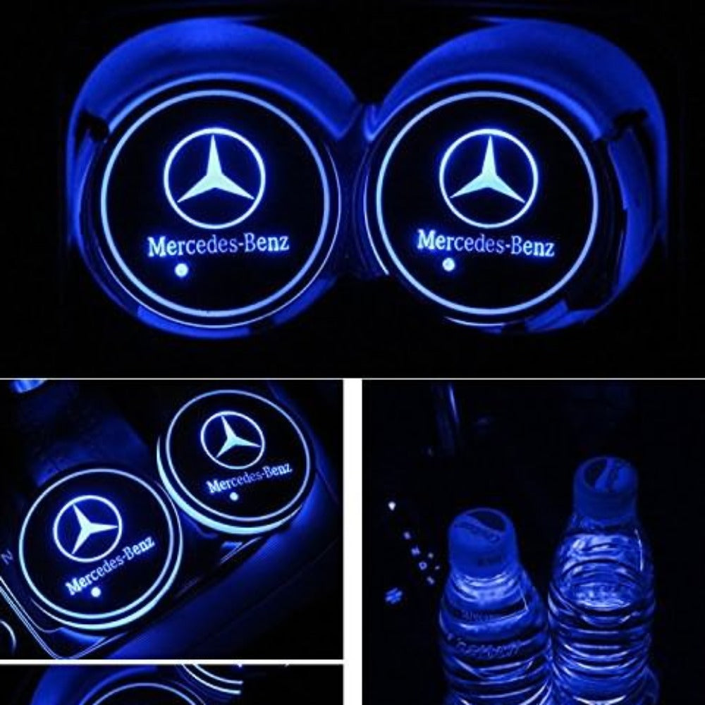 Mercedes Benz Car Cup Holder Mat Lights-Car Door Sills