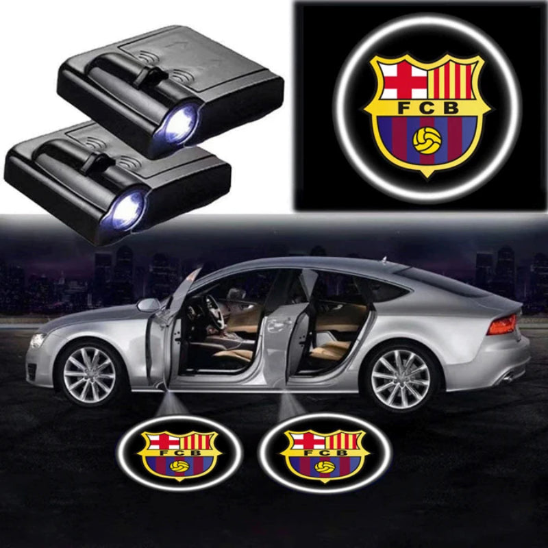 Pack Of 2 FC Barcelona Car Logo Lights-Car Door Sills
