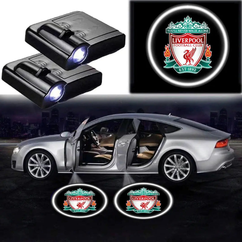 Pack Of 2 LED Liverpool Car Logo Lights-Car Door Sills
