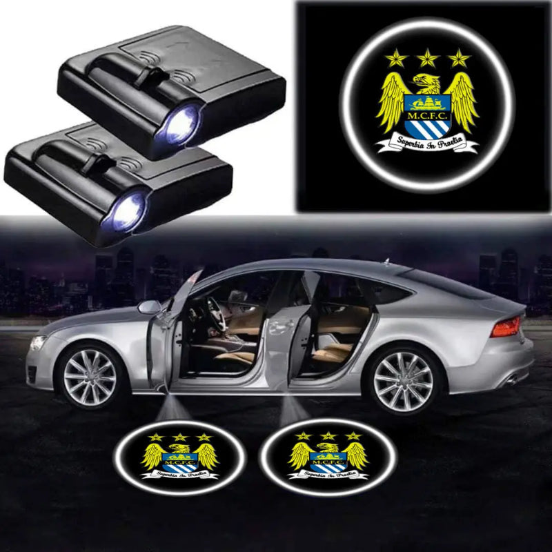 Pack Of 2 Manchester City Logo Lights-Car Door Sills