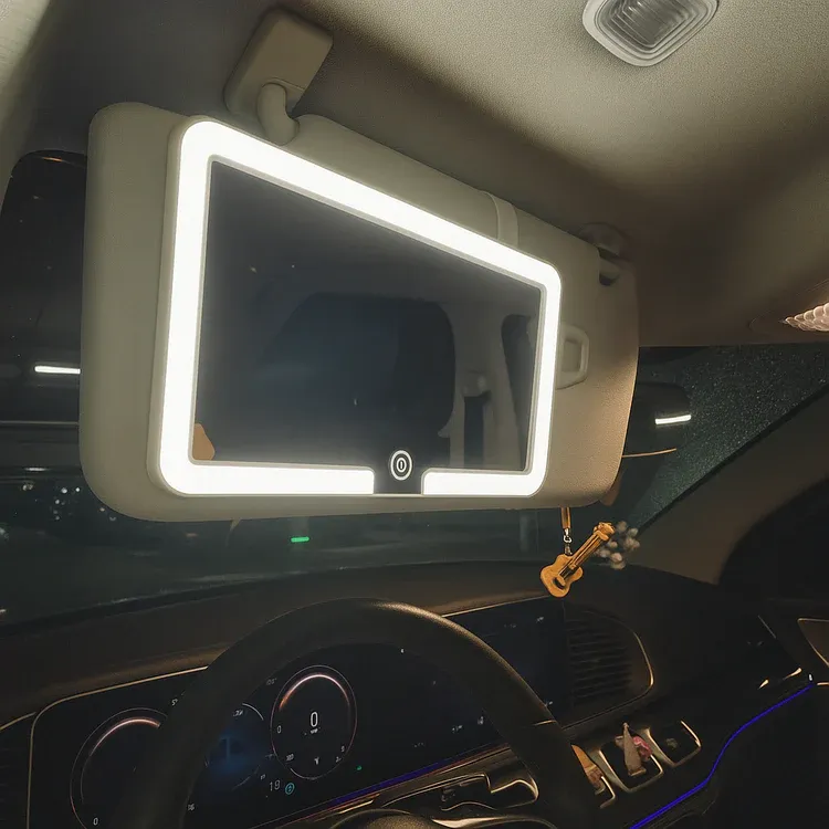 Car Mounted Vanity Mirror With Adjustable LED Light