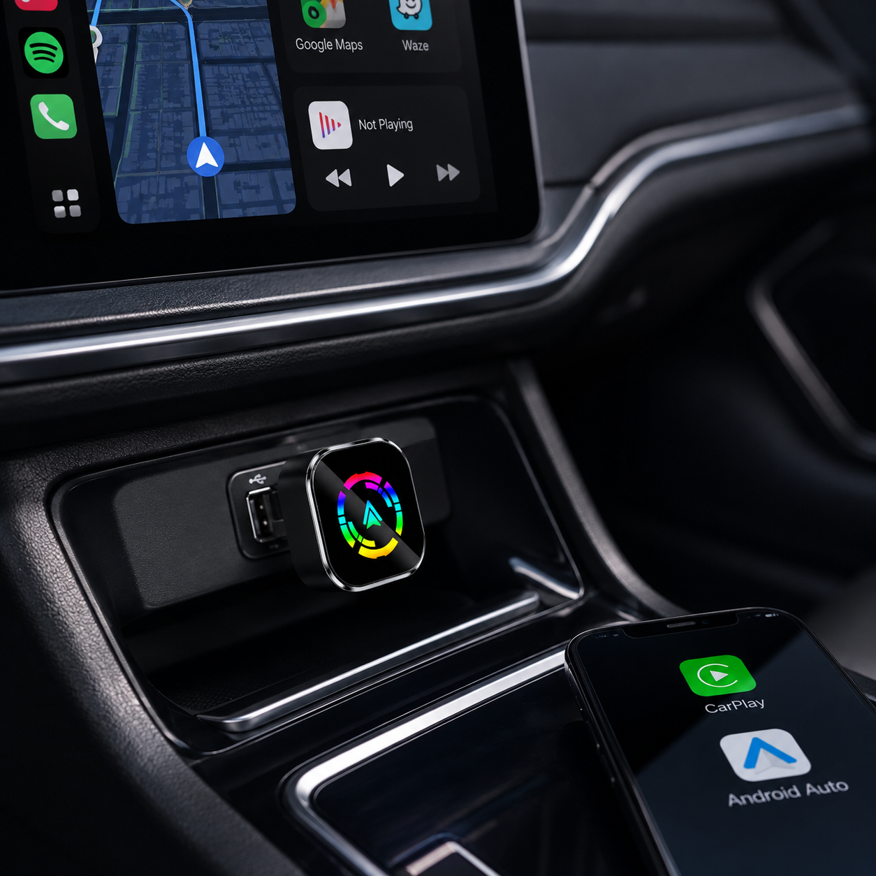 Wireless Carplay Adapter For Iphone And Android Car Gadgets