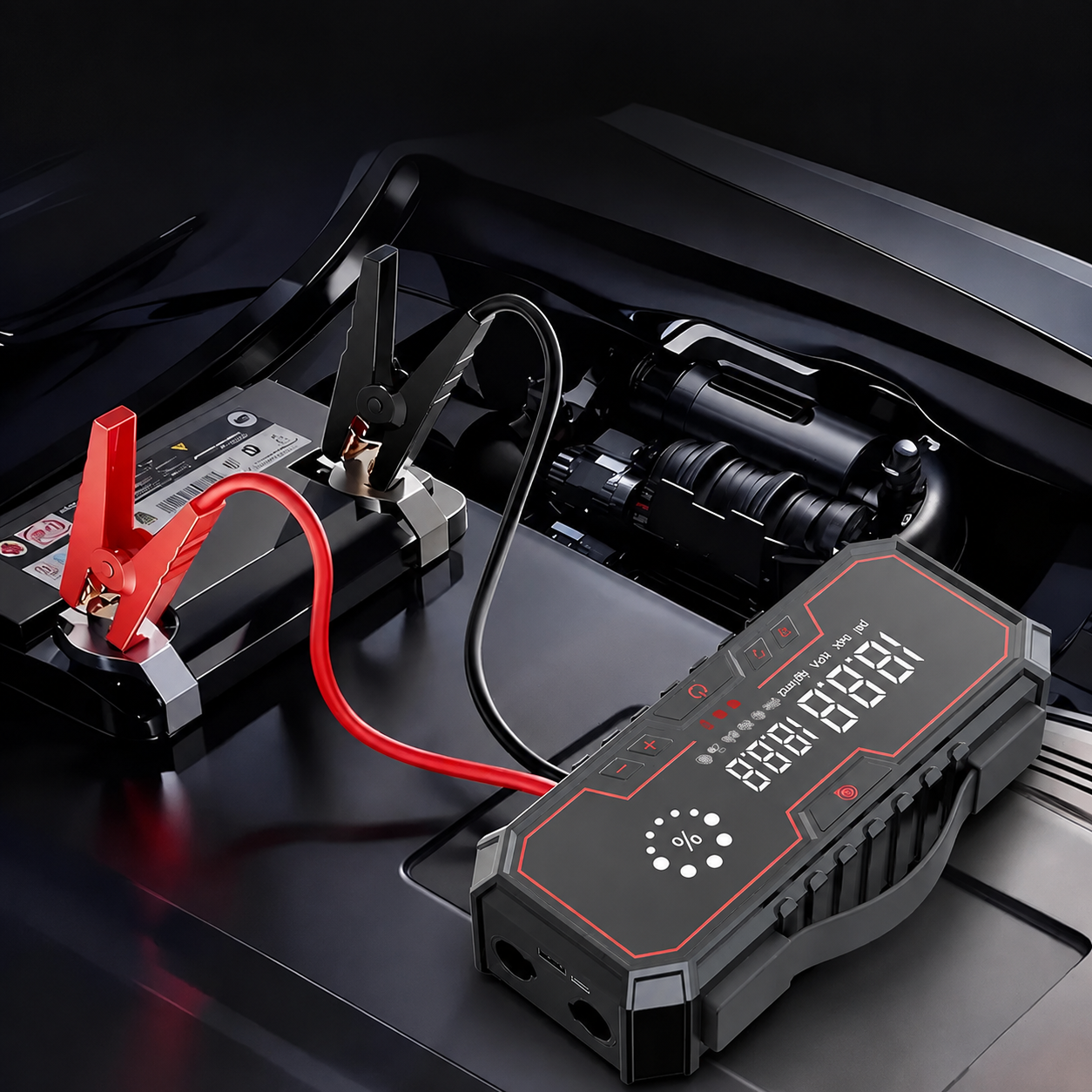 LED Light Portable Car Battery Starter Tire Inflator