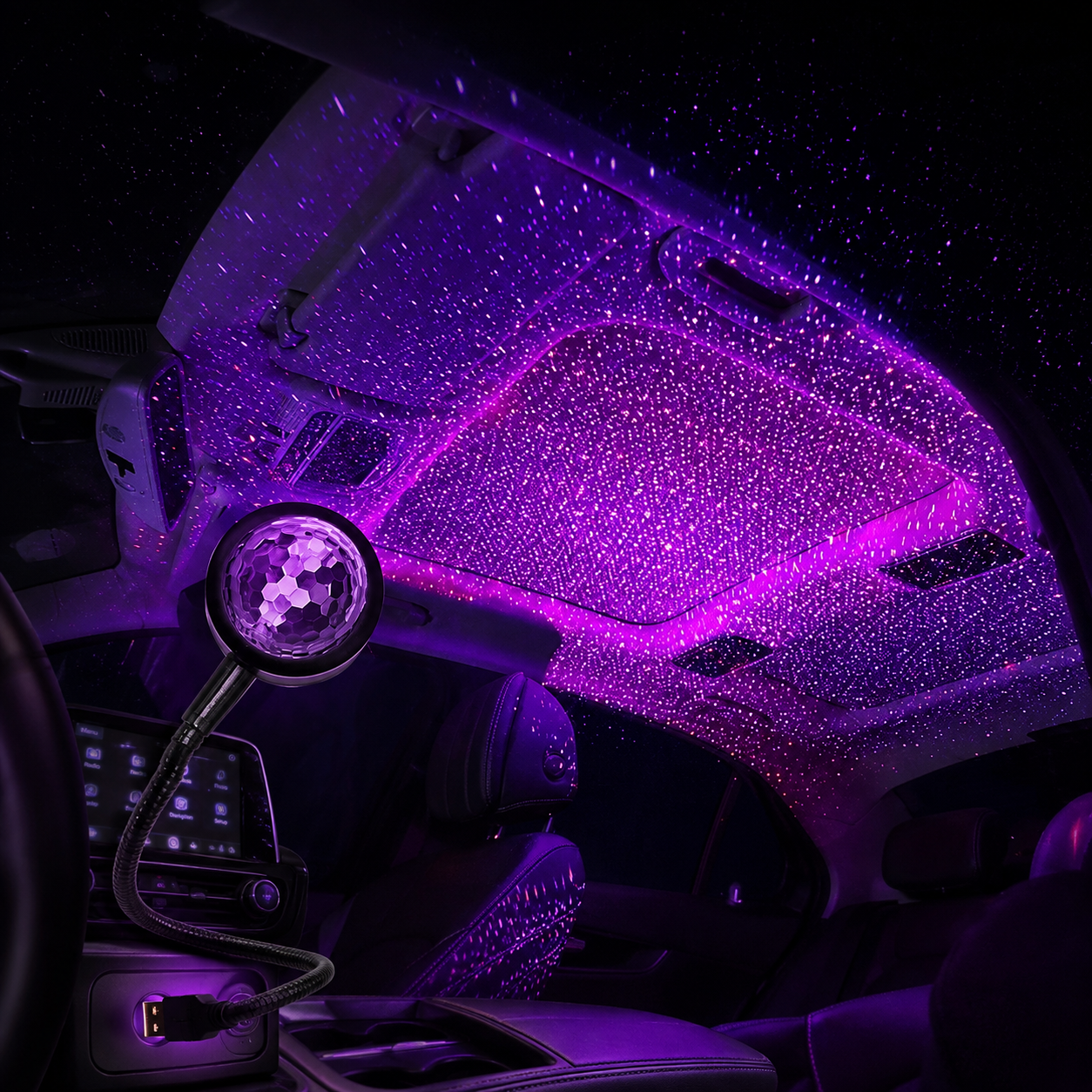USB Powered Car Music Rhythm Projector LED Light