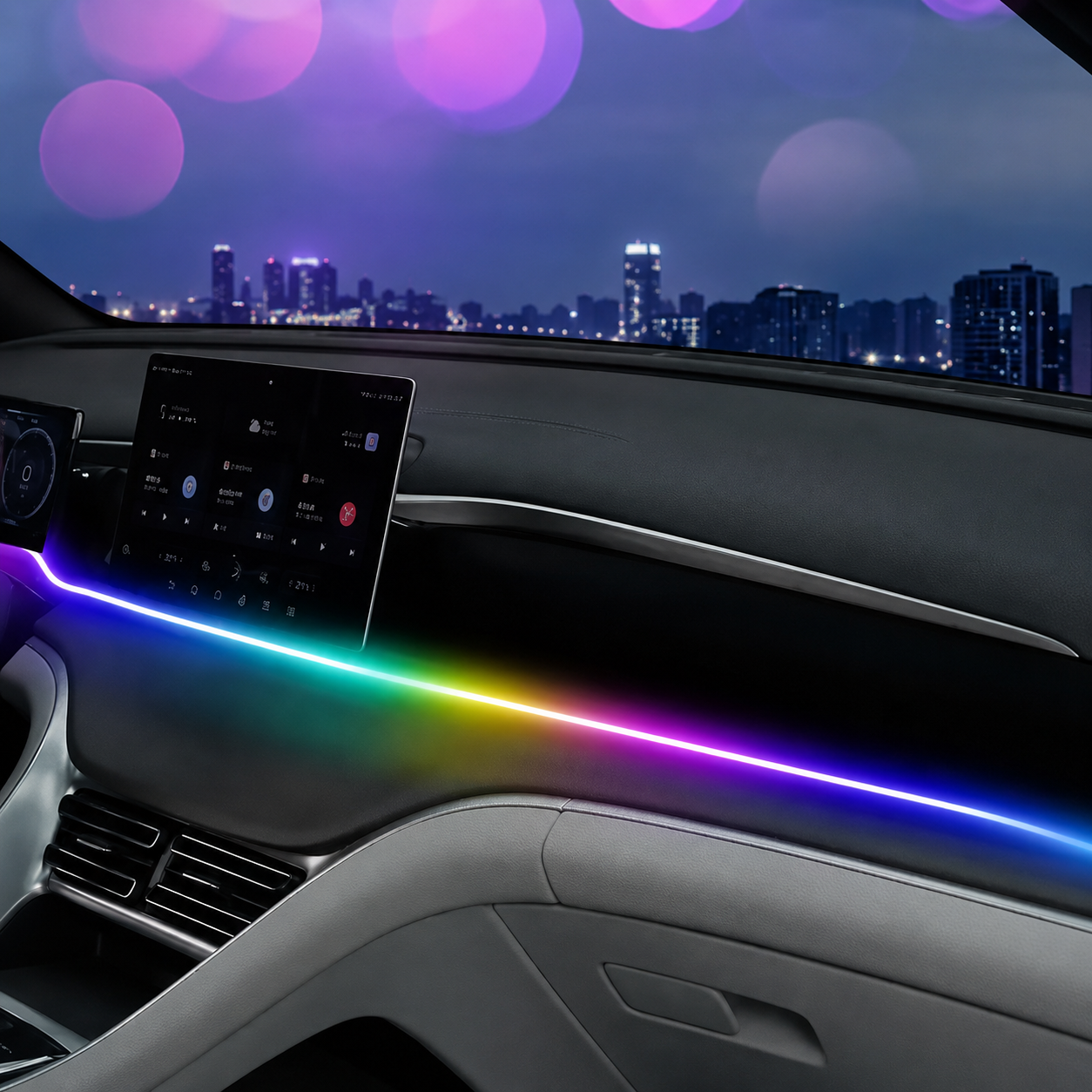 43.3 Inches Acrylic Auto Ambient RGB Car Interior Light strip