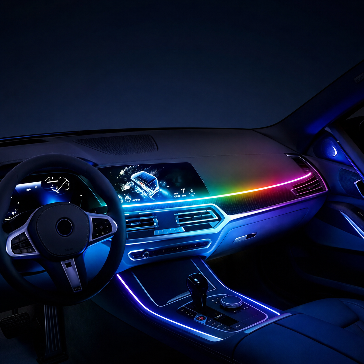 43.3 Inches Acrylic Auto Ambient RGB Car Interior Light strip
