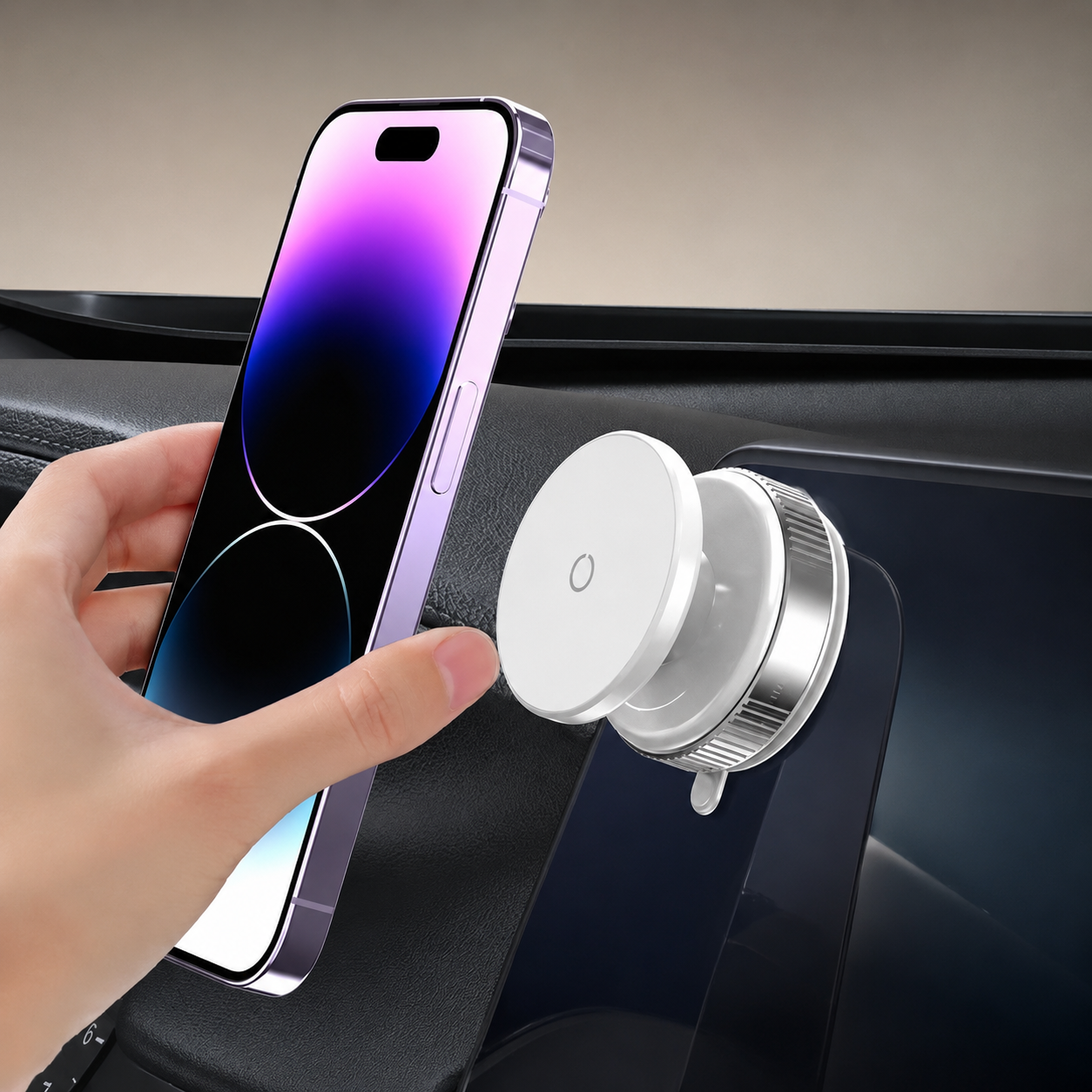 Adjustable Magnetic Phone Holder Car Installation