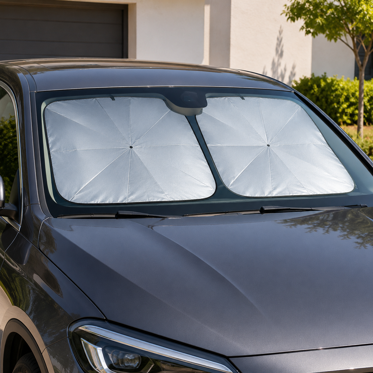 Portable Front Windshield Sun Shade Cover For Car Interior Heat Control