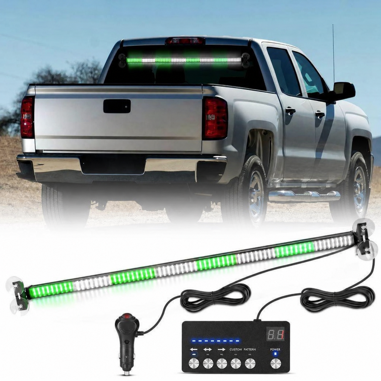 144 LED Traffic Advisor Strobe Light Bar Kit For Cars
