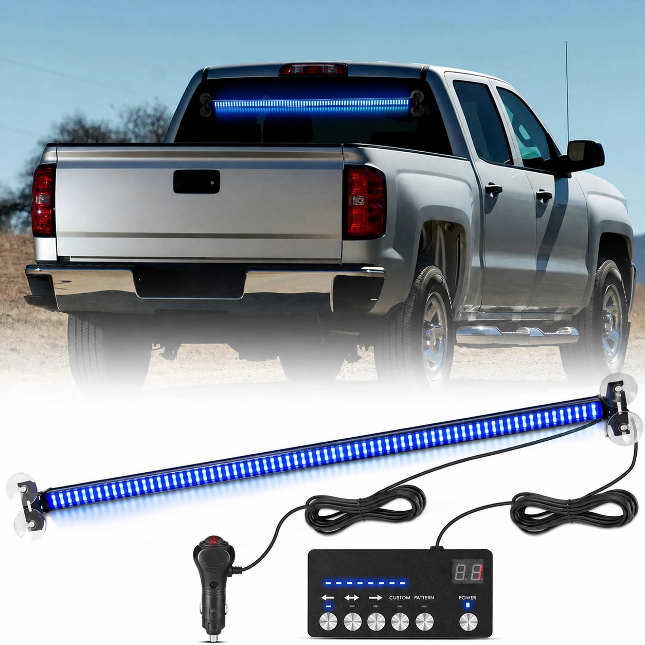 144 LED Traffic Advisor Strobe Light Bar Kit For Cars