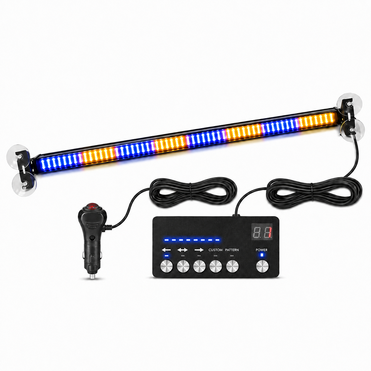 144 LED Traffic Advisor Strobe Light Bar Kit For Cars