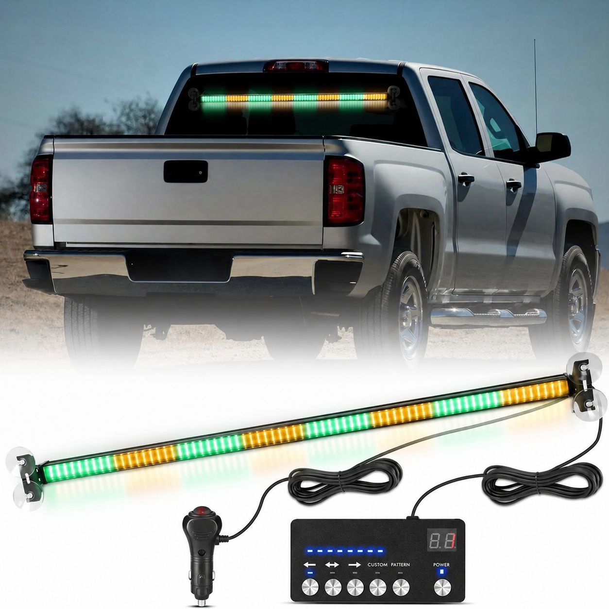 144 LED Traffic Advisor Strobe Light Bar Kit For Cars
