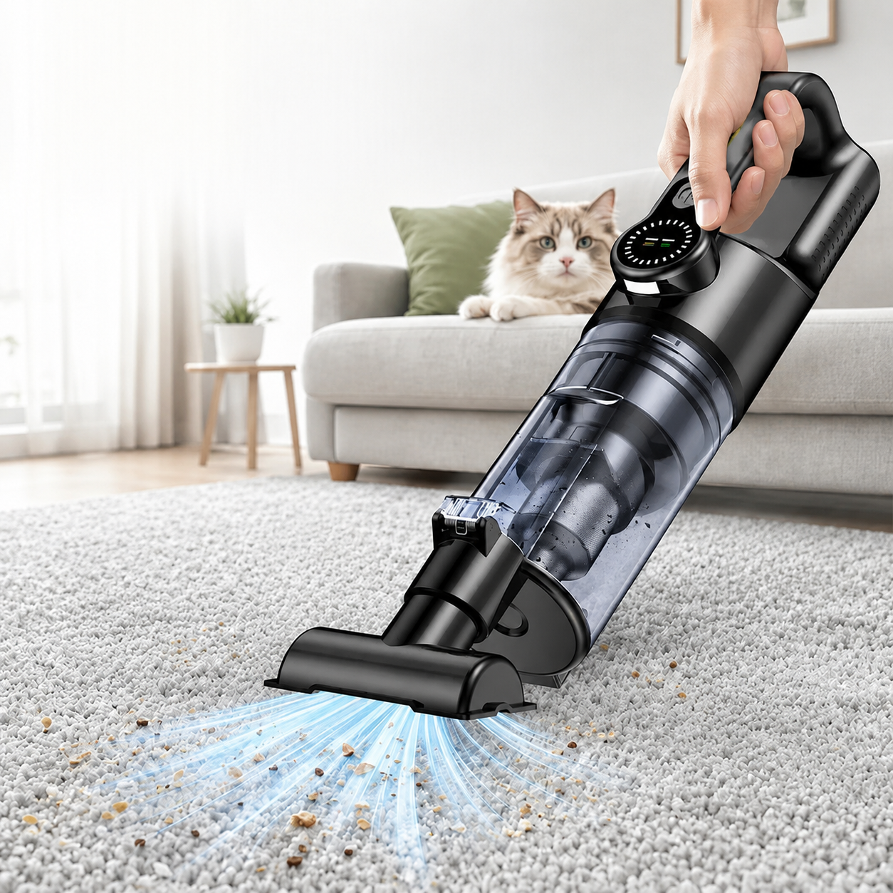 3 in 1 Cordless Car Vacuum and Blower with LED Light and 6 Accessories