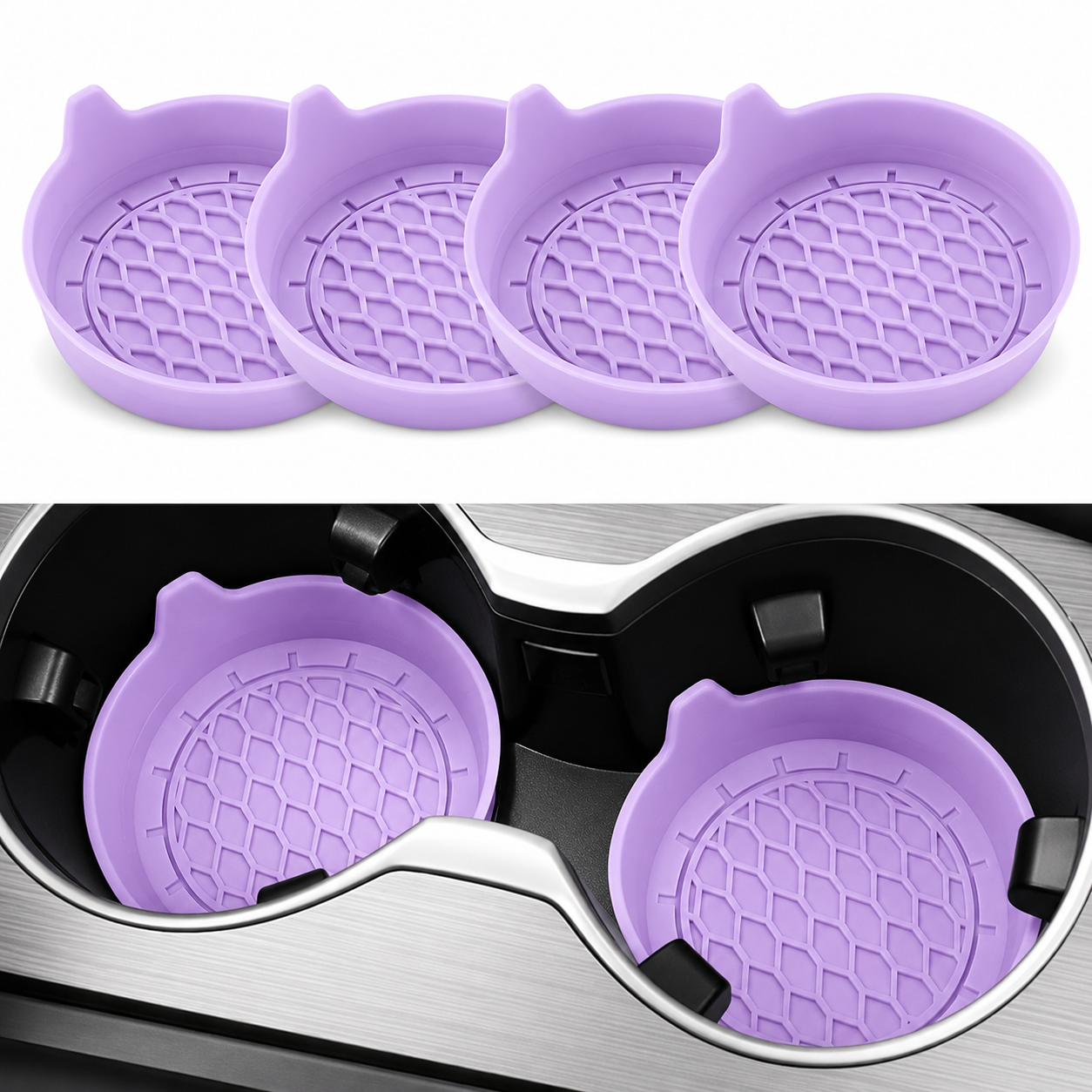Pack Of 4 Universal Silicone Car Cup Holder Coaster
