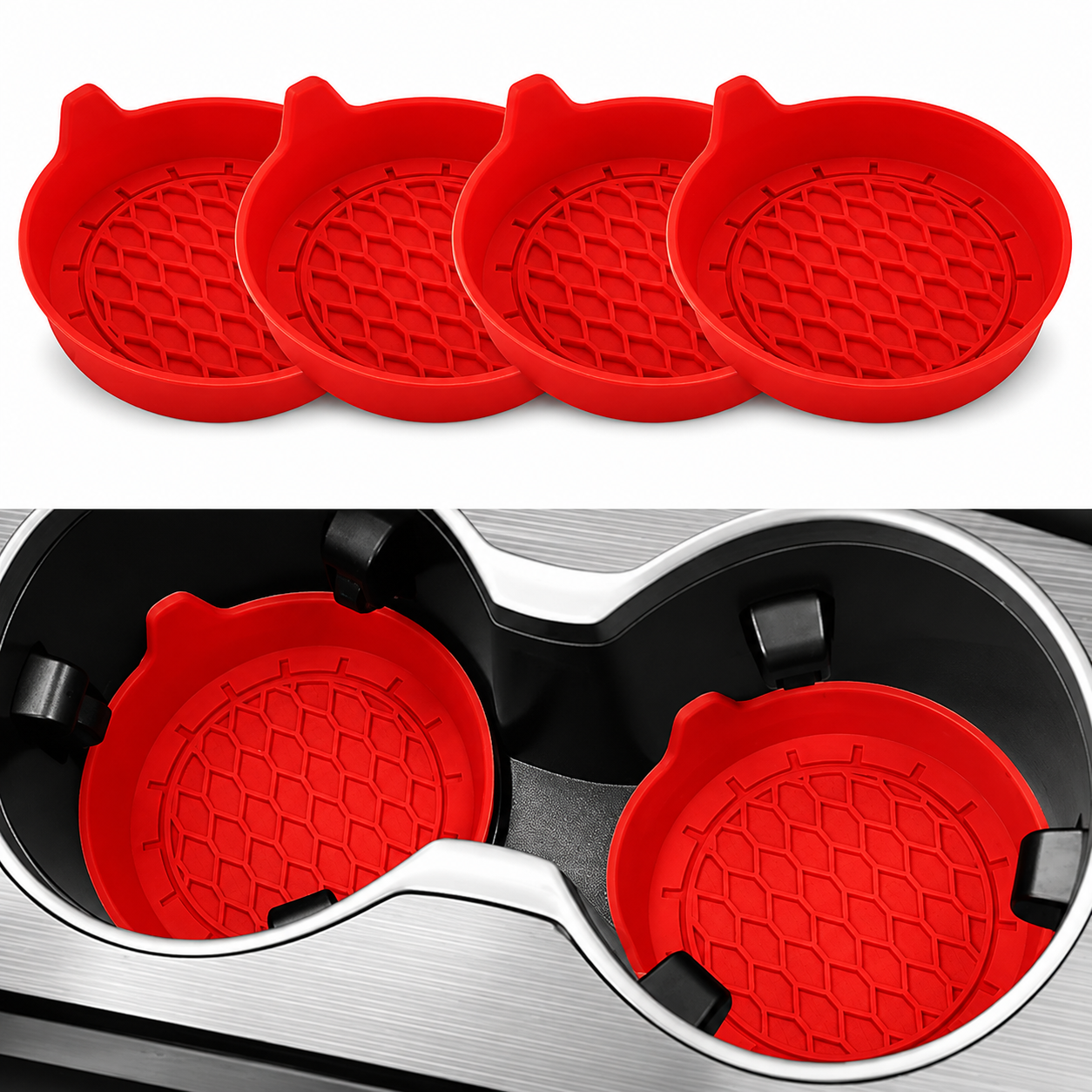 Pack Of 4 Universal Silicone Car Cup Holder Coaster