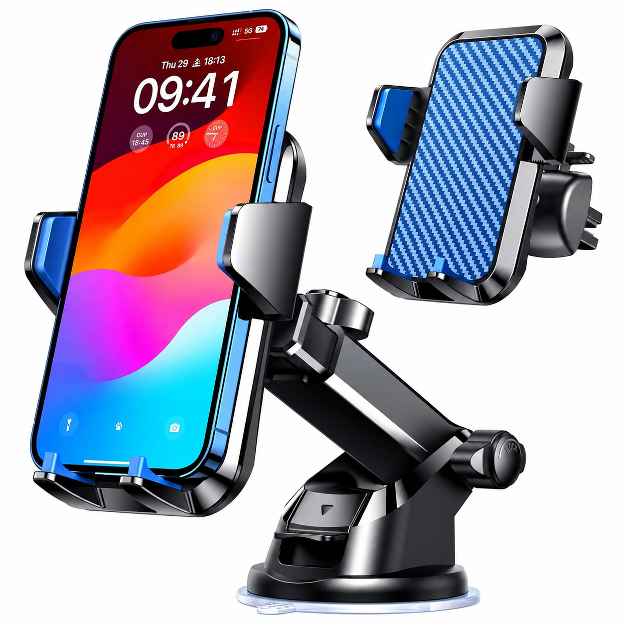Military Grade Car Phone Holder With 85 LBS Suction Mount For iPhone 17 Pro Max
