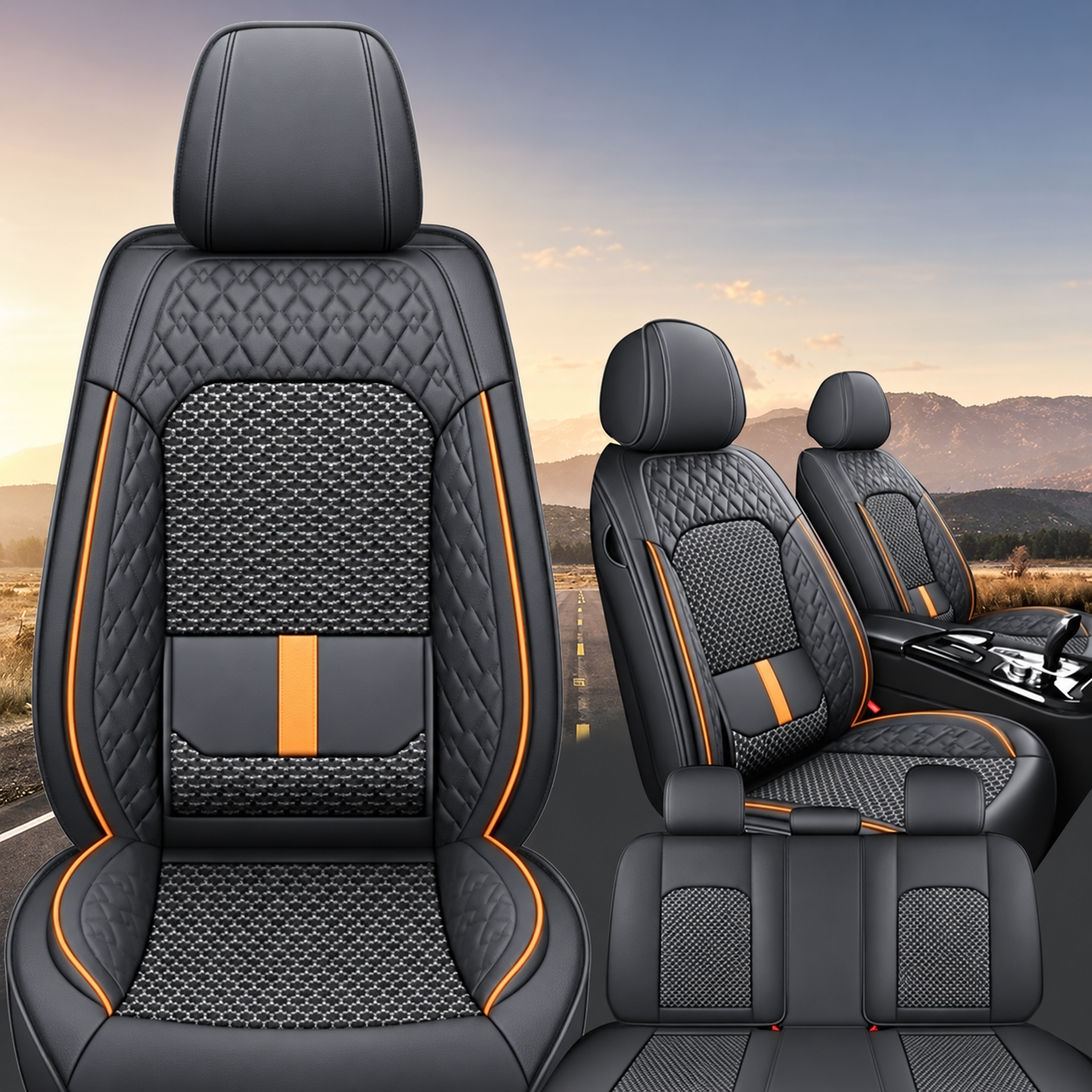 Full Car Seat Cover Kit With Complete Mat Set