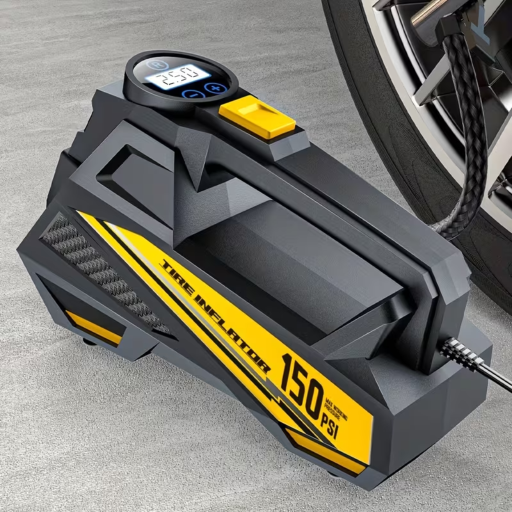Portable 12V Tire Inflator 150 PSI Air Compressor Pump With LED Light And Digital Display